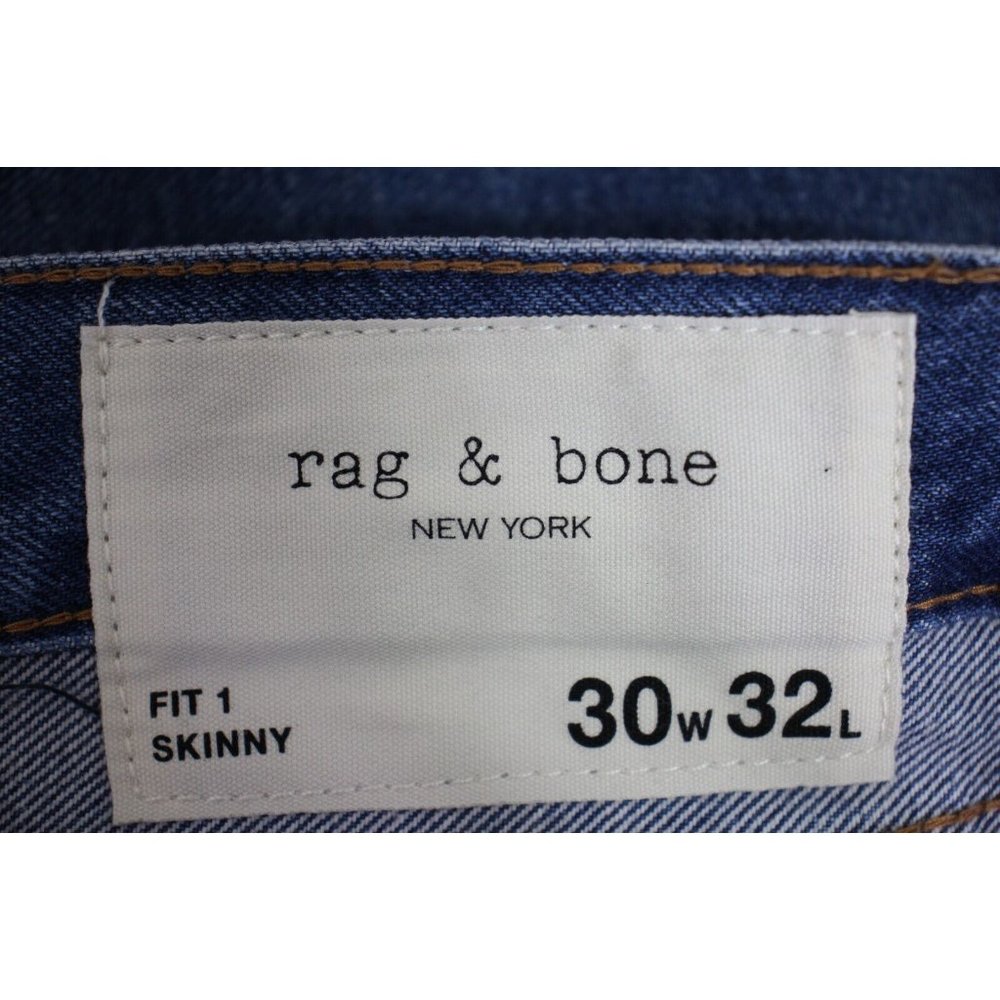 Rag & Bone Mens 30 x 30.5 Fit 1 Skinny Blue Jeans NEW B892 - Picture 7 of 8
